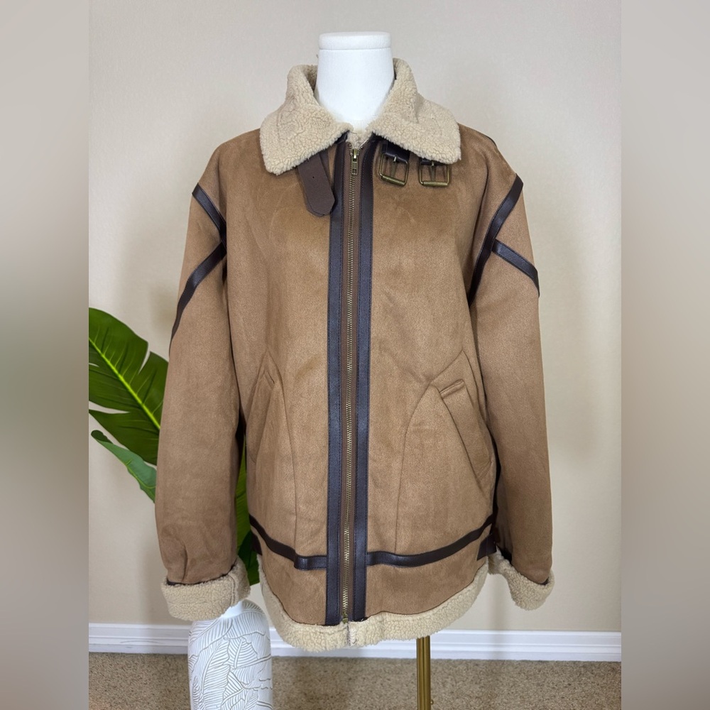 Brown Faux Shearling Jacket